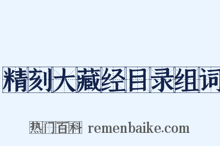 精刻大藏经目录组词是什么意思的图片